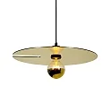 Pendant luminaire MIRRO 2.0, length 600cm / mirror Ø 45cm, E27 (excl.), black gold