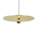 Pendant luminaire MIRRO 3.0, length 600cm / mirror Ø 75cm, E27 (excl.), black gold