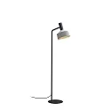 Stehleuchte ROOMOR FLOOR 1.2 - PAR16, GU10, mit Schnurschalter, Schirm Ø 25cm, tiefschwarz / Filz grau