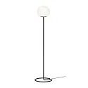 Stehleuchte DRO FLOOR 3.0, 165cm, E27, A60 max. 12W, Aluminium schwarz / Stahl / Opalglas weiß, mit Fußdimmer