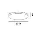 Wever & Ducré LED Wall /Ceiling luminaire ROB 3.5, IP44, Ø 35cm, dimmable, white, 32W 2700K, CRi >90