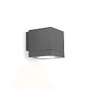 LED Outdoor Wall luminaire TUBE CARRÉ 1.0, IP65, 1-sided, 8W 3000K 34°, CRi >90, dimmable, dark grey