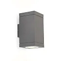 LED Outdoor Wall luminaire TUBE CARRÉ 2.0, IP65, 2-sided, 2x 8W 3000K 34°, CRi >90, dimmable, dark grey