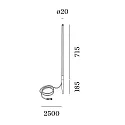 Wever & Ducré LED Erdspieß-Diffusorleuchte REED 2.0, IP65, 71.5cm, 24V Plug&Play, 5W 2700K 450lm, CRi >90, 250cm Kabel, ohne BG, anthrazit