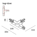 Wever & Ducré Accessory for 3-phase tracks - T-coupler 3.0 with feed-in option, earth inside / right, black