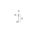 Optionaler Haken für Multi-Baldachin, für 5mm Dübel, Ø 0.3cm / H 8.3cm, Edelstahl, schwarz