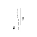 Wever & Ducré Poller für Wegeleuchte SWAM CURVED POLE 800 Q incl. base and ground spike, zylindrisch, bronze