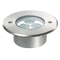 Outdoor LED Einbau-Scheinwerfer, IP67 IK08, rund, Ø 9.5cm, 350mA (exkl. BG), befahrbar bis 650kg, Edelstahl