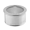 Recessed housing for shrink-wrapping in stainless steel basin and for installation in concrete basin with tile lining