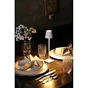 Zafferano LED Akku-Tischleuchte POLDINA MICRO, Ø 7cm, 1,8W, 2200-3000K, weiß