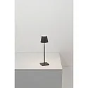 Zafferano battery table lamp POLDINA MICRO IP65, black dimmable
