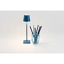 Zafferano battery table lamp POLDINA MICRO IP65, blue dimmable