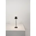 Zafferano LED Akku-Tischleuchte POLDINA MICRO, Ø 7cm, 1,8W, 2200-3000K, dunkelgrau