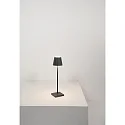 Zafferano LED Akku-Tischleuchte POLDINA MICRO, Ø 7cm, 1,8W, 2200-3000K, dunkelgrau