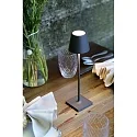 Zafferano LED Akku-Tischleuchte POLDINA MICRO, Ø 7cm, 1,8W, 2200-3000K, dunkelgrau