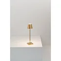 Zafferano battery table lamp POLDINA MICRO IP65, glossy, gold dimmable