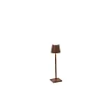 LED Akku-Tischleuchte POLDINA MICRO, Ø 7cm, 1,8W, 2200-3000K, Corten