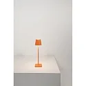 Zafferano battery table lamp POLDINA MICRO IP65, orange dimmable