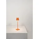 Zafferano battery table lamp POLDINA MICRO IP65, orange dimmable