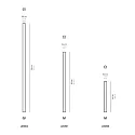 Zafferano LED Leuchte PENCIL MEDIUM, 98cm, IP65, mit Touch-Dimmer, Corten
