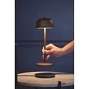 Zafferano LED Akku-Tischleuchte CIRCE, 2,2W, 2200/3000K, 214/224lm, CRI>80, IP65, dimmbar, rostfarben