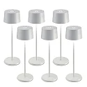 LED Akku-Tischleuchte OLIVIA TAVOLO PRO, 6er Set, 35cm, 2,2W, 2700-3000K, 245-262lm, IP65, weiß