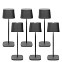 LED Akku-Tischleuchte OFELIA TAVOLO PRO, 6er Set, 29cm, 2,2W, 2200/2700/3000K, 231/244/252lm, IP65, mit Touch-Dimmer, dunkelgrau