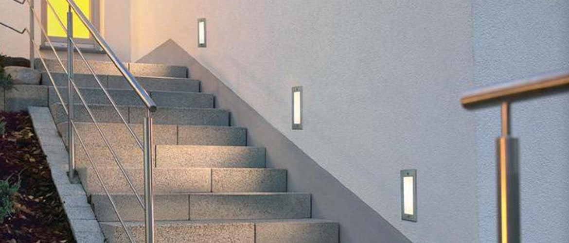 Outdoor Wandeinbauleuchten zur Beleuchtung von Stufen einer Treppe