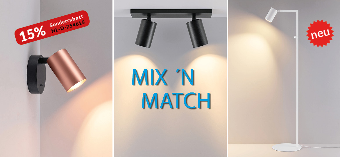 MIX `N MATCH Deckenleuchten mit Sonderrabatt