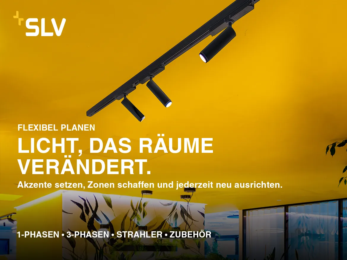8 % Rabatt auf SLV 1-Phasen- und 3-Phasen-Schienen, Strahler & Leuchten .